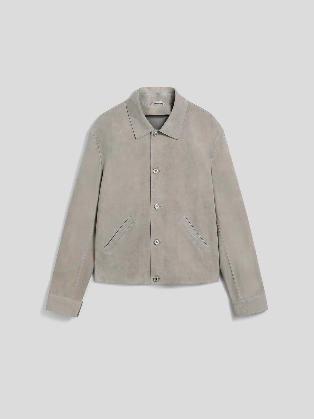 REGULAR-FIT JACKET IN ASH GREY SUEDE - ASH GREY - Men′s Clothing  | Pence 1979