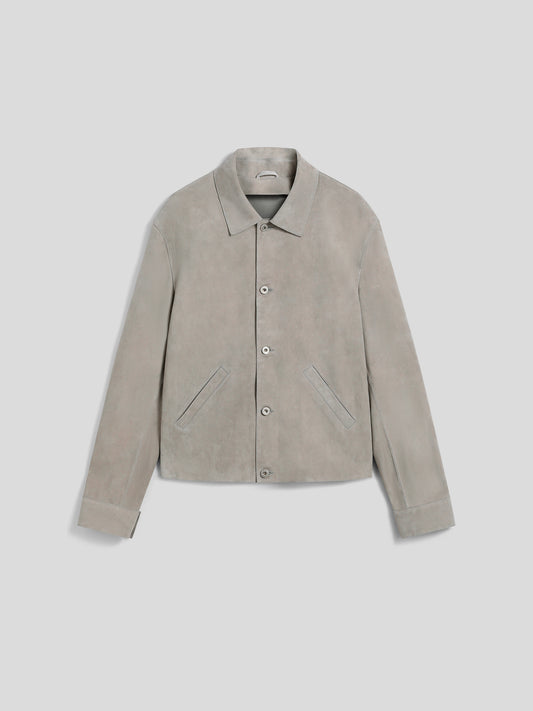 REGULAR-FIT JACKET IN ASH GREY SUEDE - ASH GREY - Men′s Clothing  | Pence 1979
