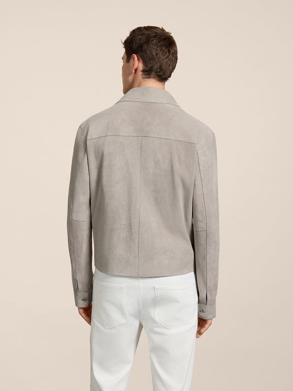 REGULAR-FIT JACKET IN ASH GREY SUEDE - ASH GREY - Men′s Clothing  | Pence 1979