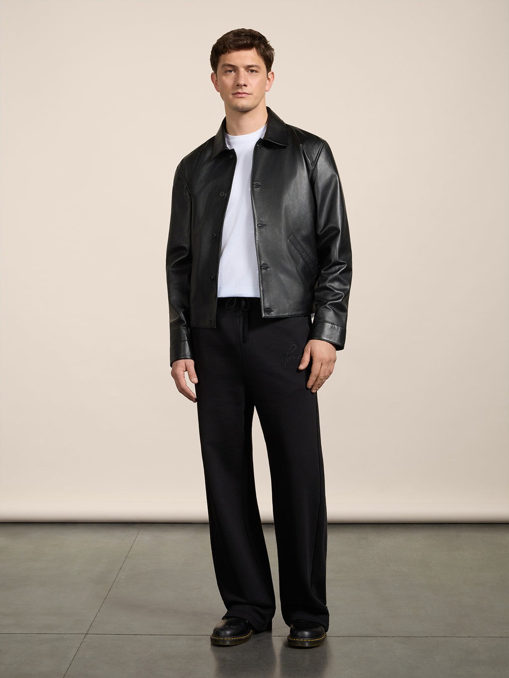 BLACK REGULAR-FIT JACKET IN LAMBSKIN - BLACK - Men′s Clothing  | Pence 1979