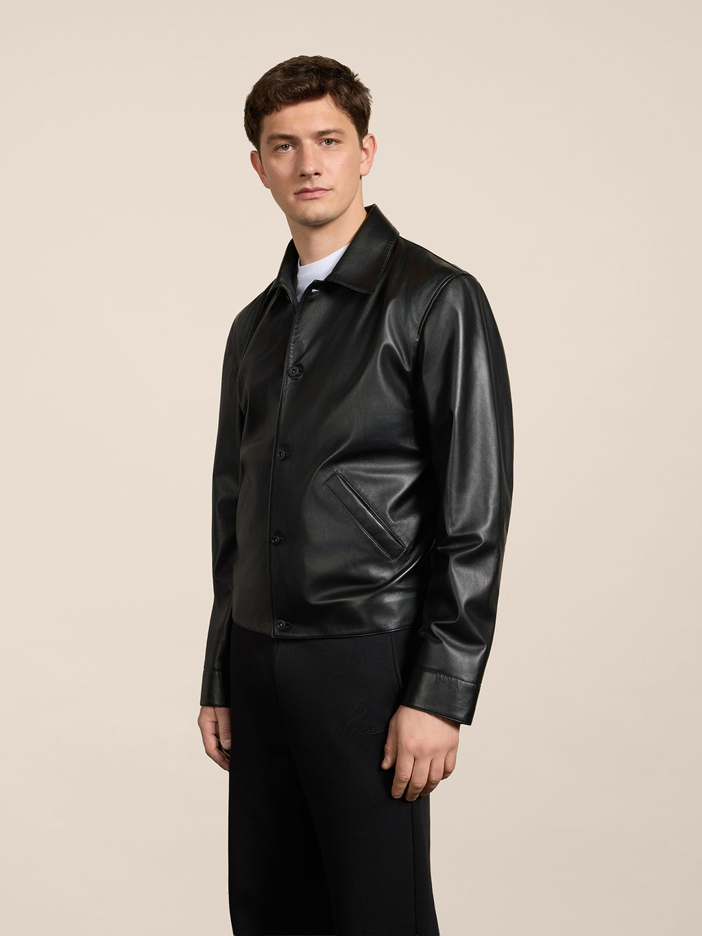 BLACK REGULAR-FIT JACKET IN LAMBSKIN - BLACK - Men′s Clothing  | Pence 1979