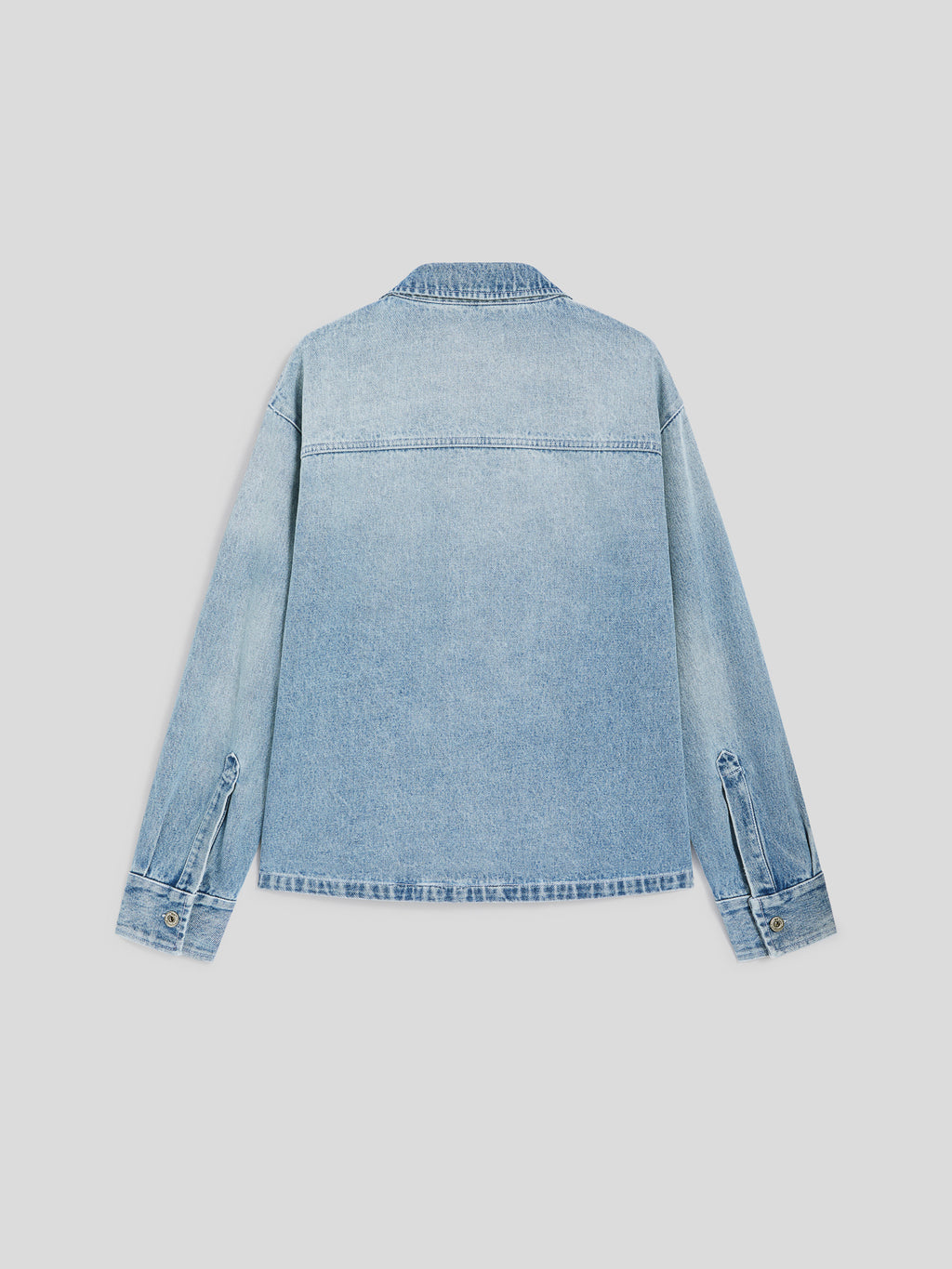 REGULAR-FIT OVERSHIRT IN LIGHT BLUE COMFORT DENIM WITH POCKET - LIGHT BLUE - Check Active | Pence 1979