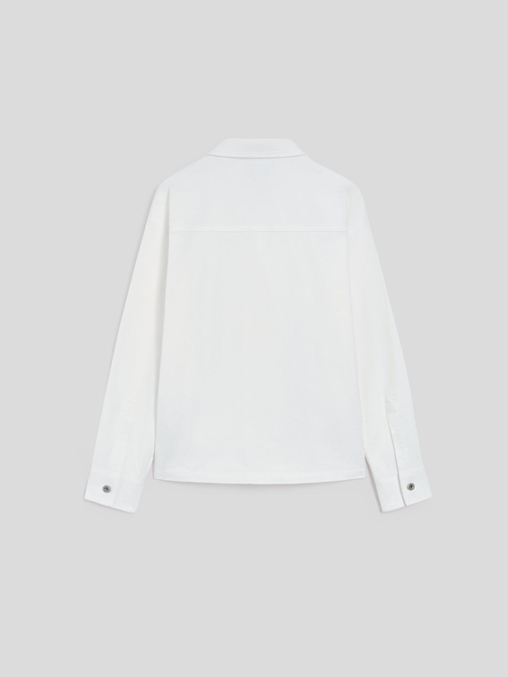 REGULAR-FIT WHITE COMFORT DENIM OVERSHIRT WITH POCKET - PURE WHITE - Check Active | Pence 1979