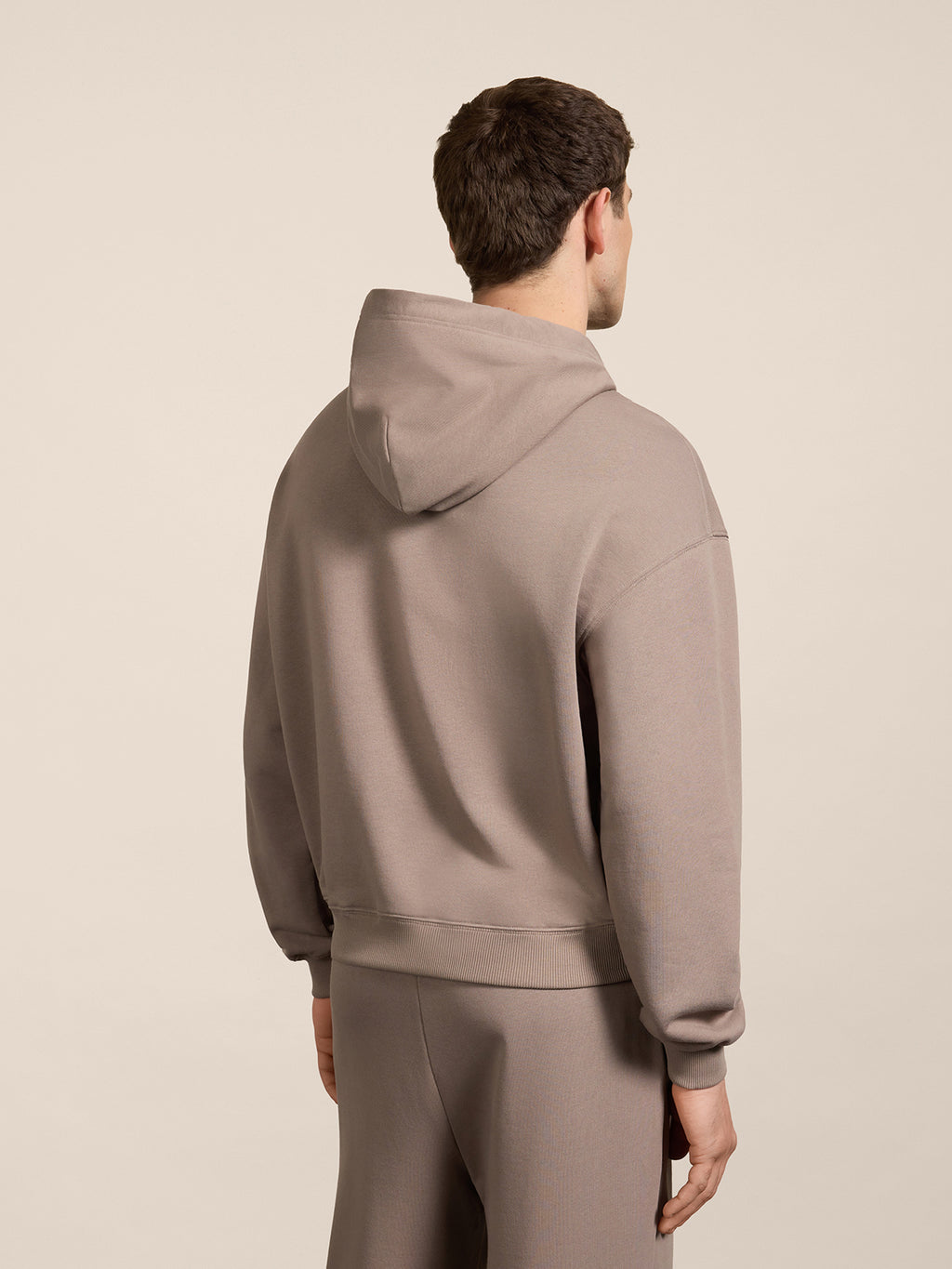 REGULAR-FIT SWEATSHIRT IN TAUPE COTTON WITH HOOD AND EMBROIDERY - TAUPE - Men′s Clothing  | Pence 1979
