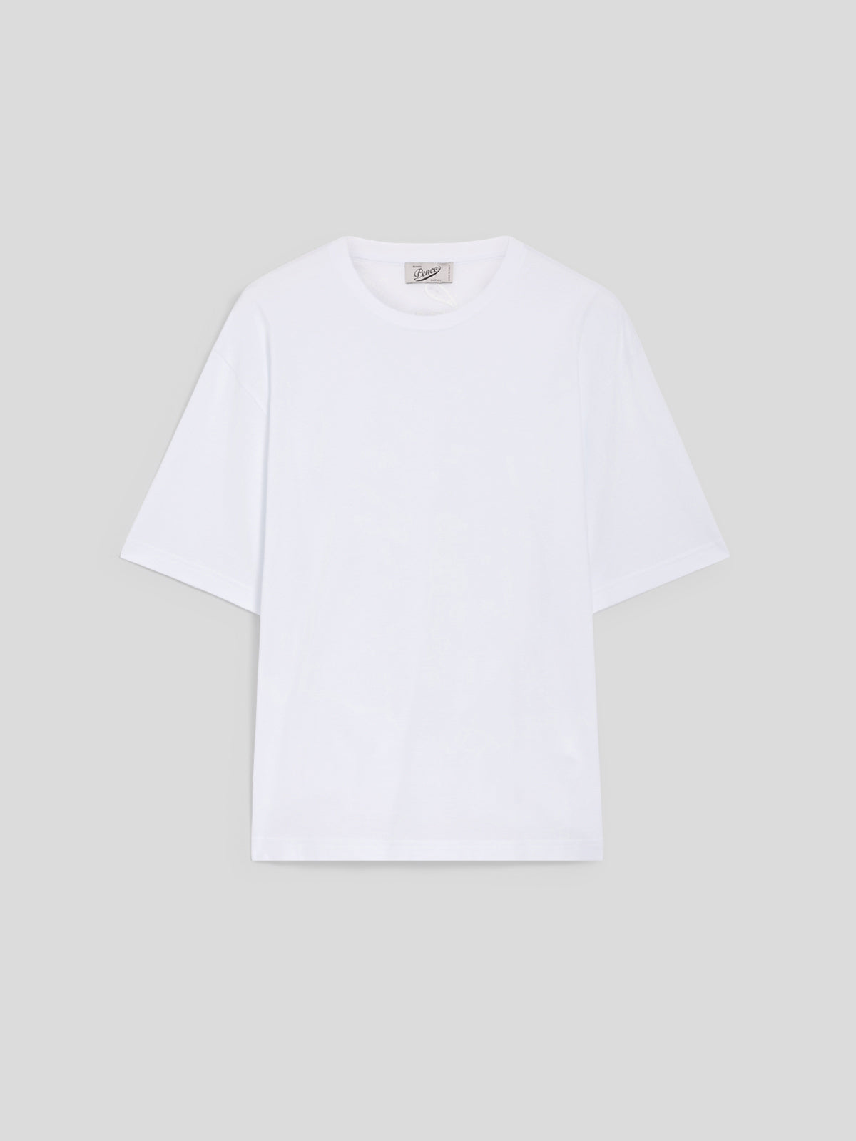 OVERSIZED CREWNECK T-SHIRT IN WHITE COTTON WITH EMBROIDERY
