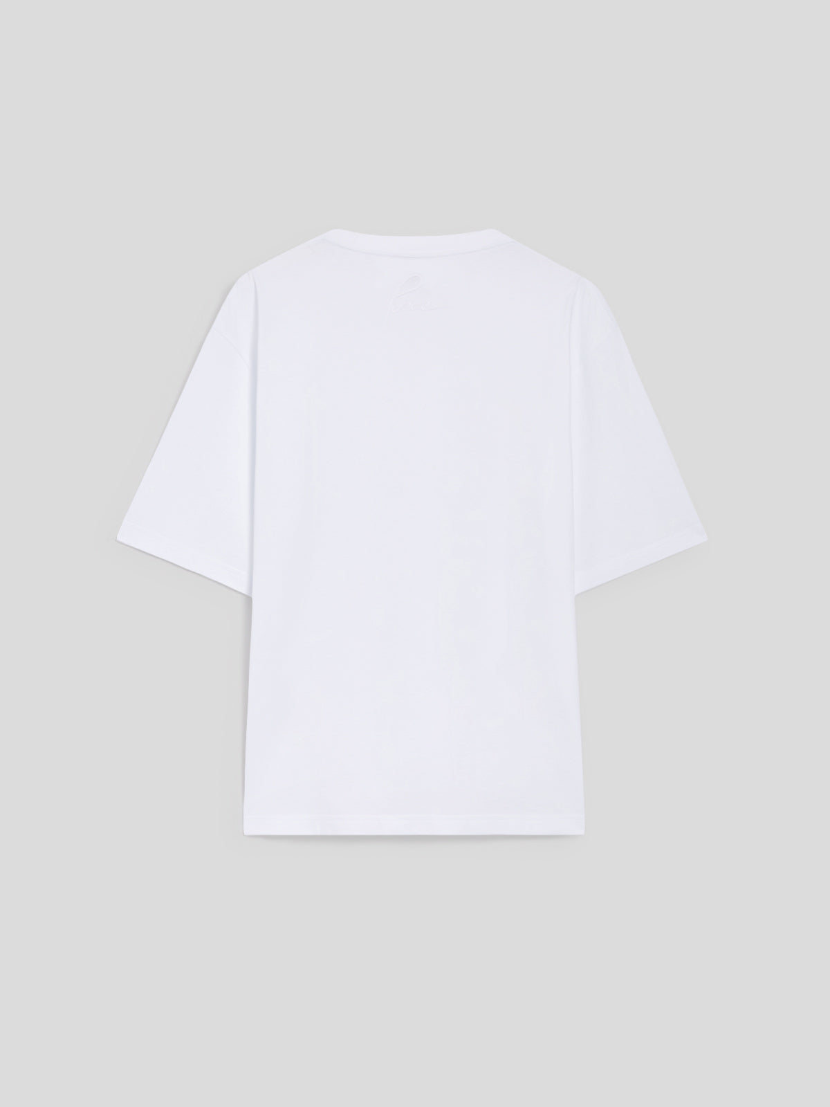OVERSIZED CREWNECK T-SHIRT IN WHITE COTTON WITH EMBROIDERY