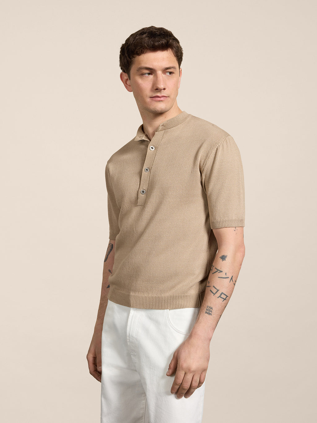 SERAFINO REGULAR FIT T-SHIRT IN ORGANIC COTTON ROPE - ROPE - Check Active | Pence 1979