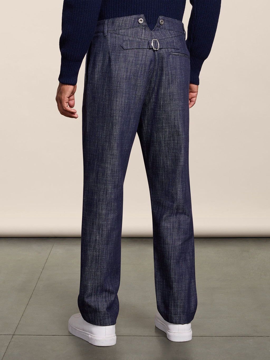 RELAXED FIT SPICY BLUE DENIM PANTS WITH WORKER DETAILS - SPICY BLUE - Check Active | Pence 1979