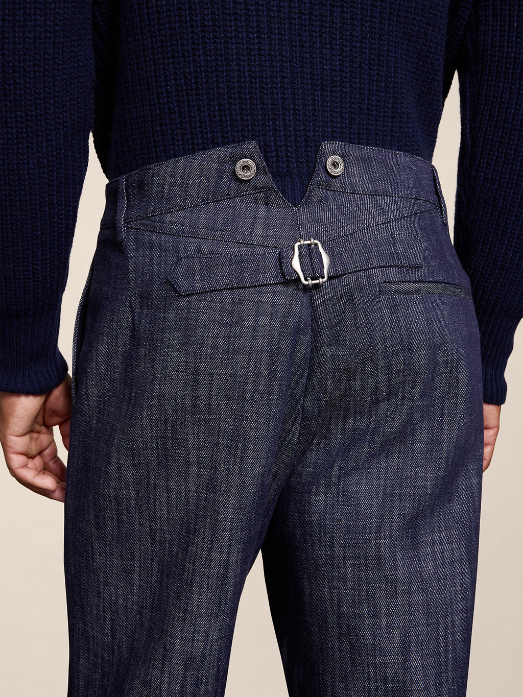 RELAXED FIT SPICY BLUE DENIM PANTS WITH WORKER DETAILS - SPICY BLUE - Check Active | Pence 1979
