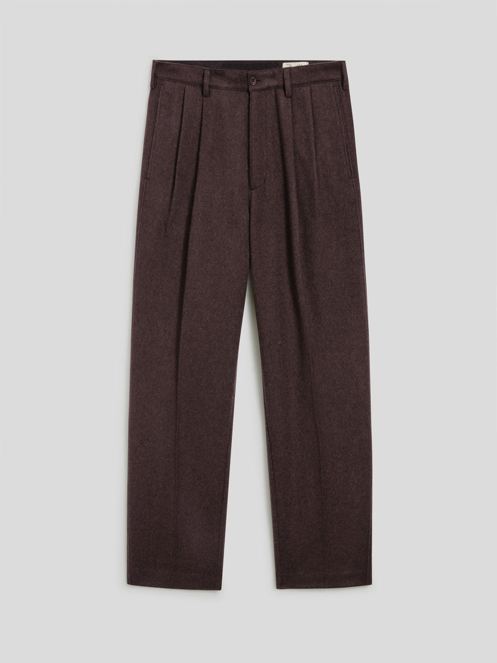 LOOSE-FIT MARRON GLACE' FLANNEL CHINO PANT WITH TWO PLEAT - MARRON GLACE' - Check Active | Pence 1979