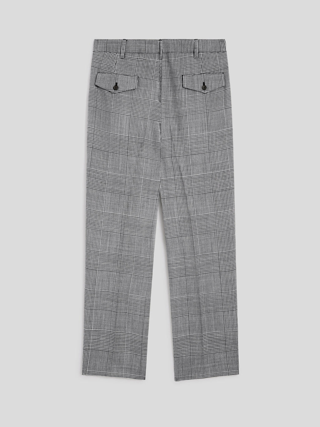 LOOSE-FIT BLACK AND WIHITE CHINO PANT WITH TWO PLEAT - BLACK\WHITE - Check Active | Pence 1979