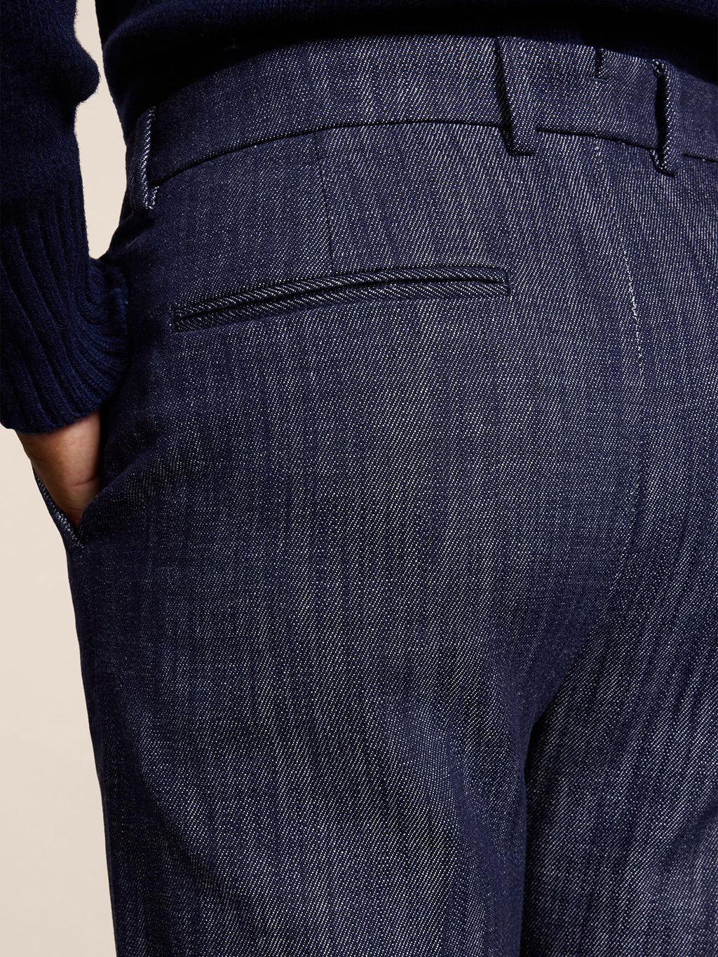 REGULAR FIT SPICY BLUE DENIM CHINO PANT WATCH COIN POCKET - SPICY BLUE - Check Active | Pence 1979