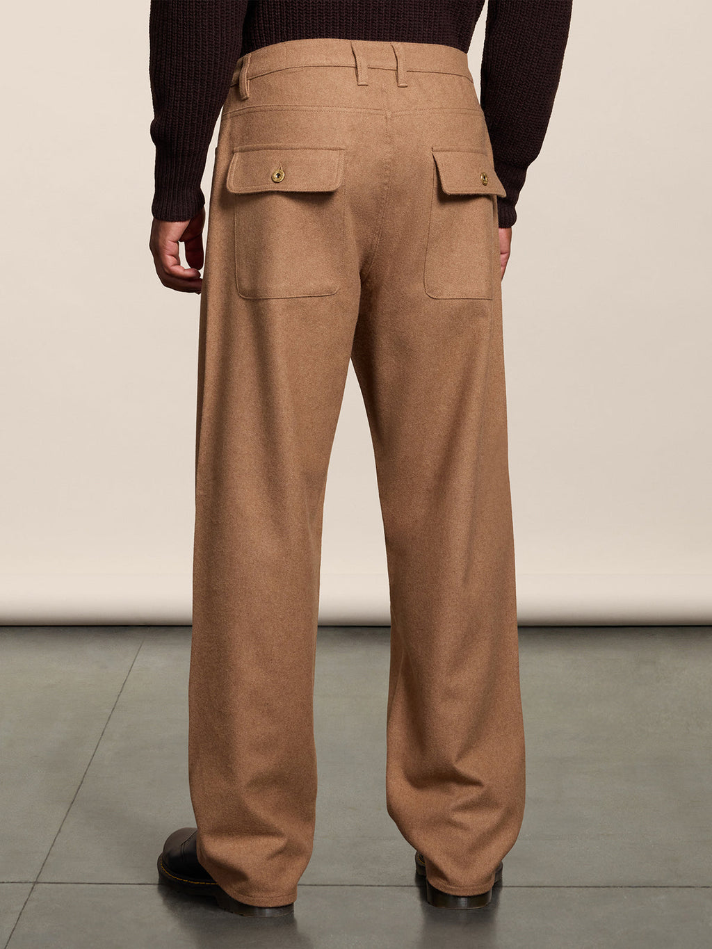 BAGGY FIT CAMEL FLANNEL FIVE POCKET PANTS - CAMEL - Check Active | Pence 1979