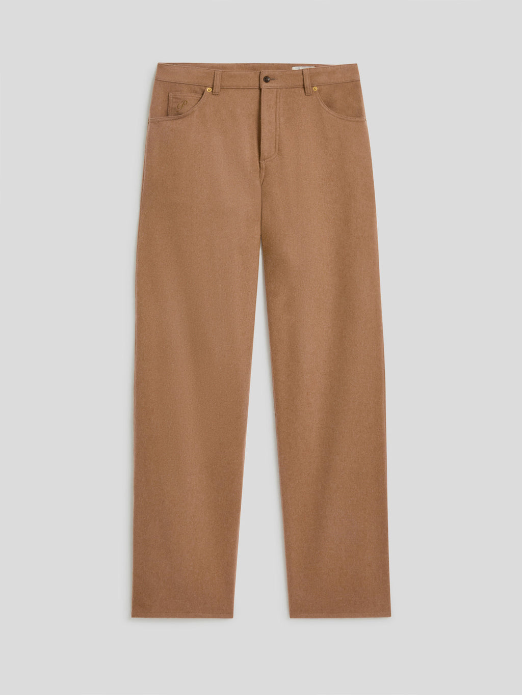 BAGGY FIT CAMEL FLANNEL FIVE POCKET PANTS - CAMEL - Check Active | Pence 1979