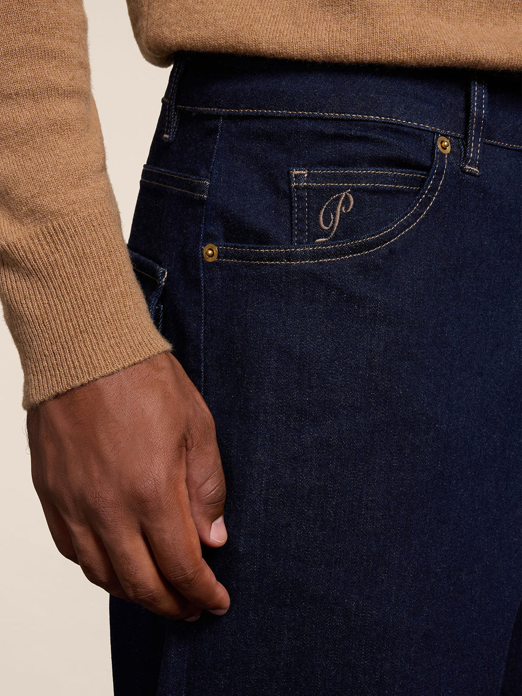 BAGGY FIT OCEAN DENIM FIVE POCKET PANTS - OCEAN - Check Active | Pence 1979
