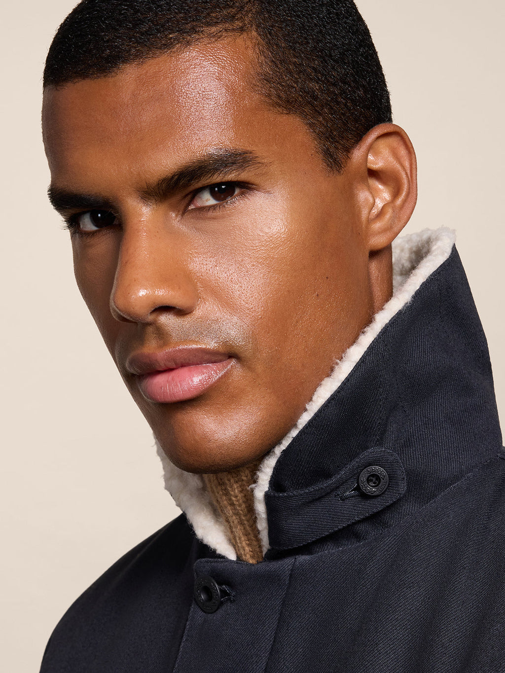 REGULAR FIT CHARCOAL DENIM JACKET WITH ADJUSTABLE HEM AND "TEDDY" LINING - CARBON - Check Active | Pence 1979