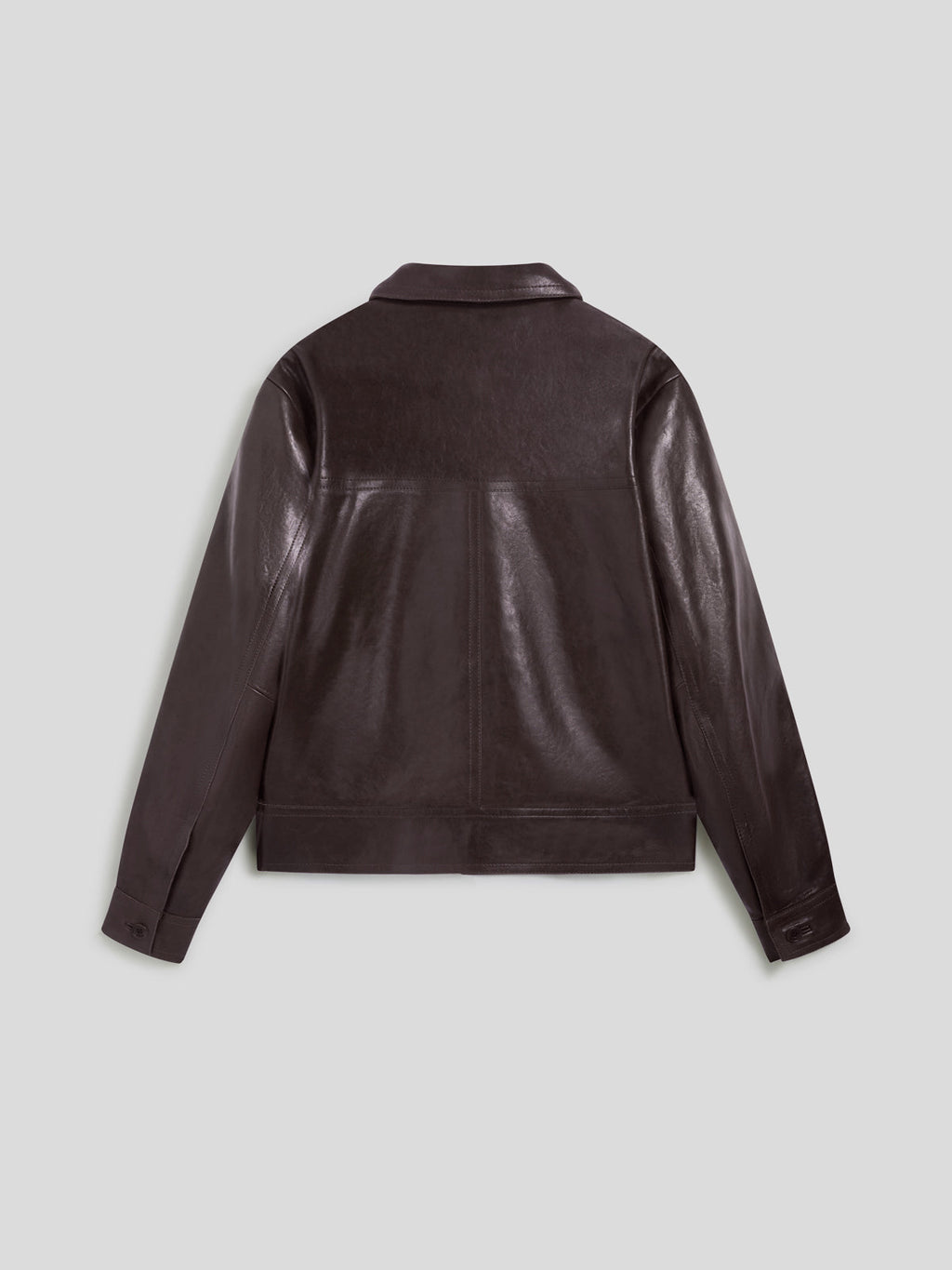 REGULAR FIT MAHOGANY LEATHER JACKET WITH LAPELS AND FOUR POCKETS - MAHOGANY - Capi in Pelle Uomo | Pence 1979