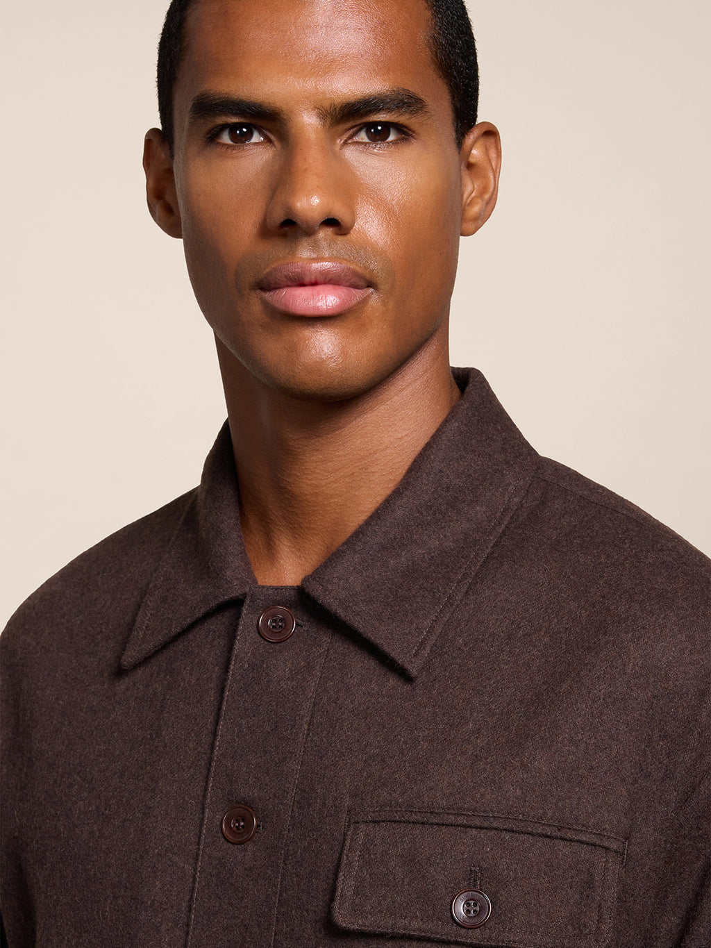 REGULAR FIT OVERSHIRT IN MARRON GLACE' FLANEL - MARRON GLACE' - Check Active | Pence 1979