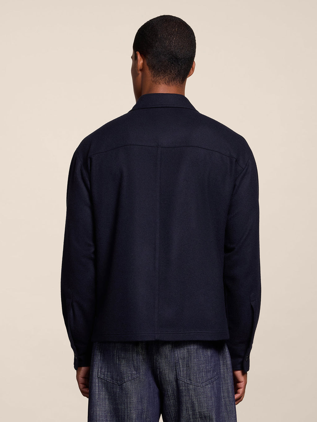 REGULAR FIT OVERSHIRT IN NIGHT BLU FLANEL - NIGHT BLUE - Check Active | Pence 1979