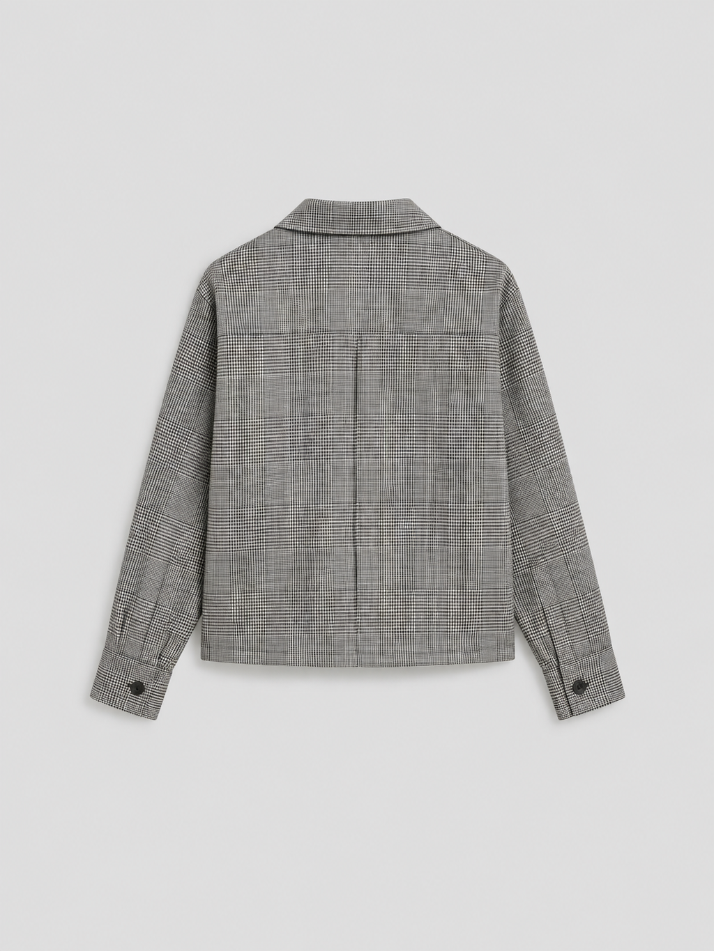 REGULAR FIT OVERSHIRT IN BLACK AND WHITE WOOL - BLACK AND WHITE  - Check Active | Pence 1979
