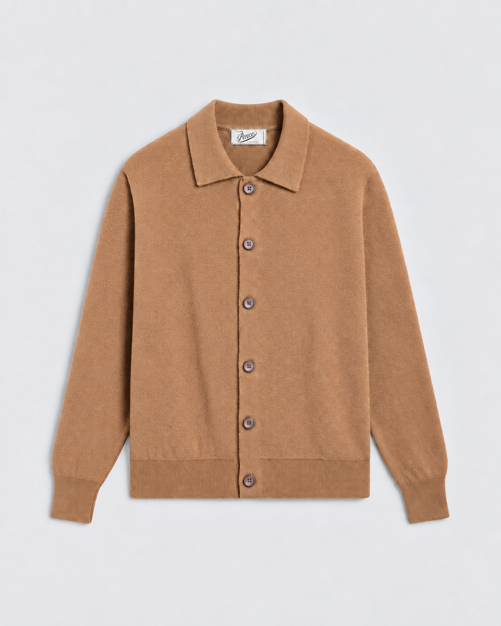REGULAR FIT POLO SHIRT IN CAMEL WOOL - CAMEL - Check Active | Pence 1979