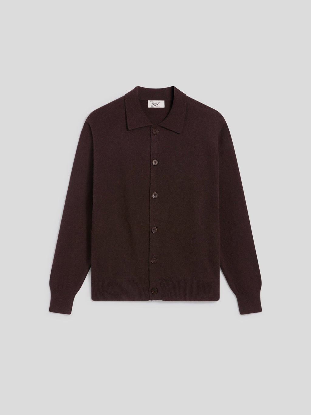 REGULAR FIT POLO SHIRT IN MAHOGANY WOOL - MAHOGANY - Check Active | Pence 1979