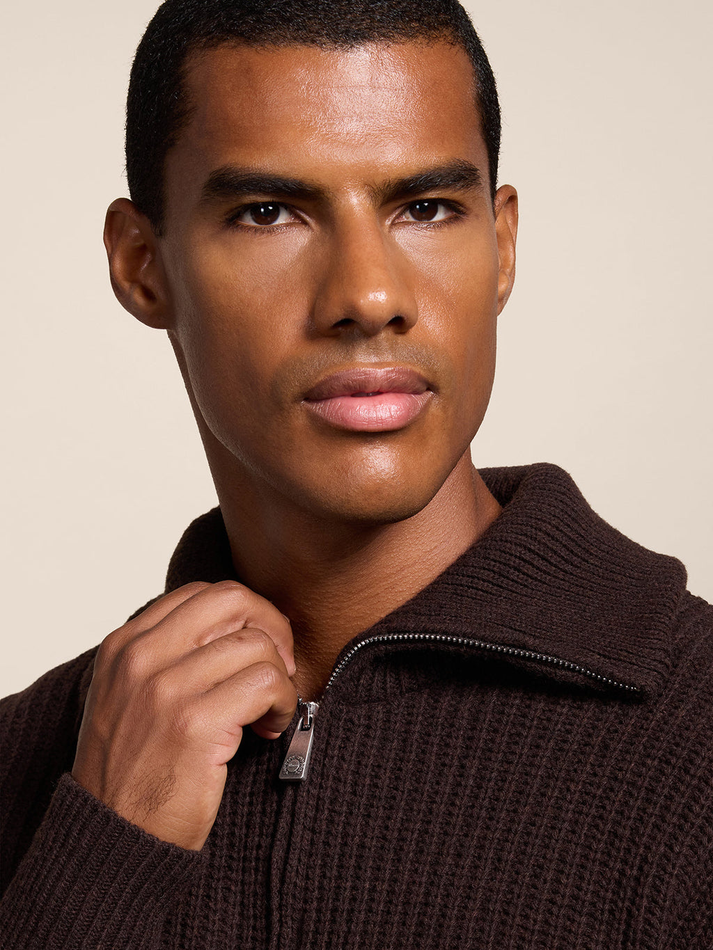 REGULAR FIT MAHOGANY WOOL SWEATSHIRT - MAHOGANY - Check Active | Pence 1979
