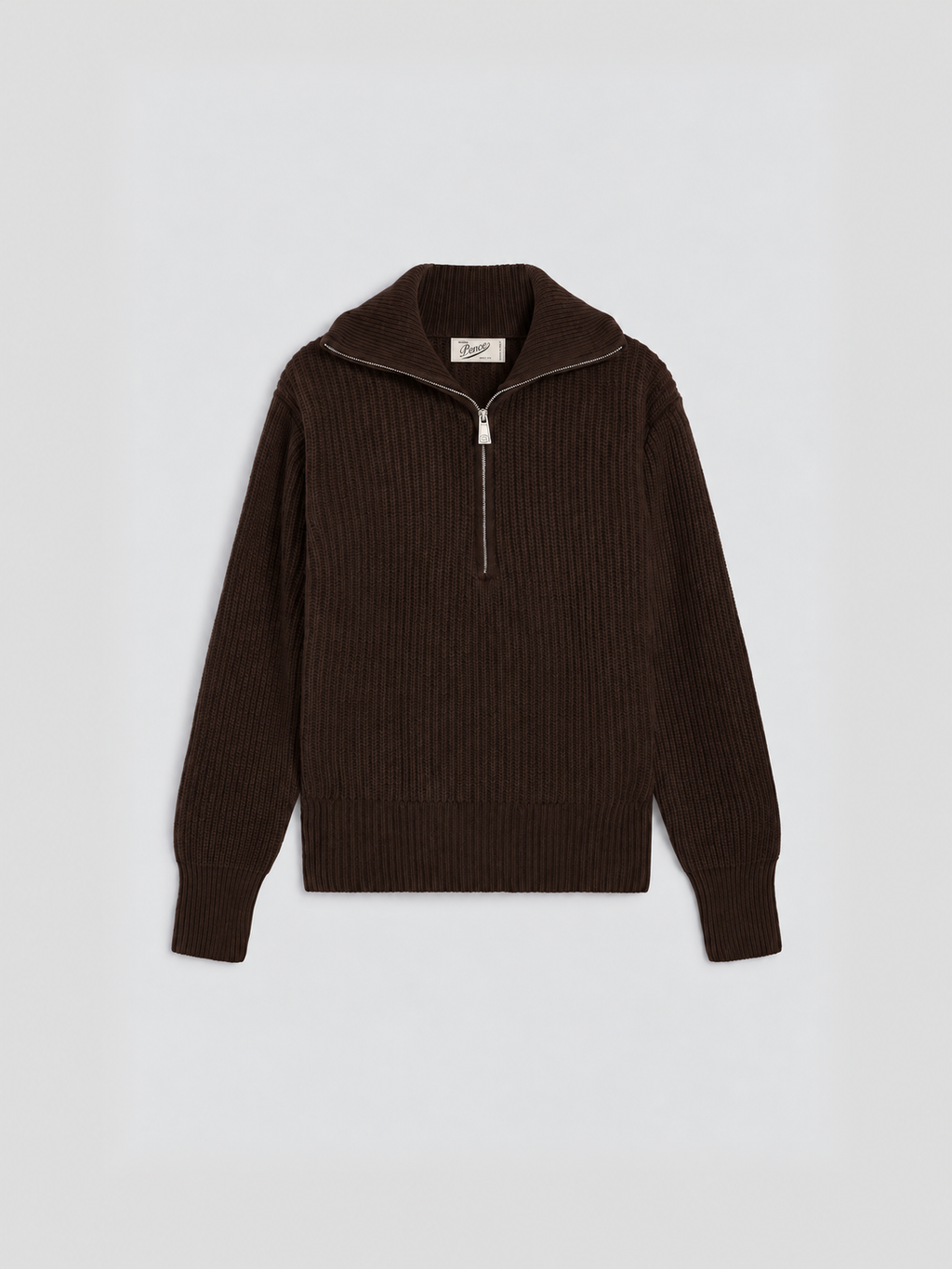 REGULAR FIT MAHOGANY WOOL SWEATSHIRT - MAHOGANY - Check Active | Pence 1979