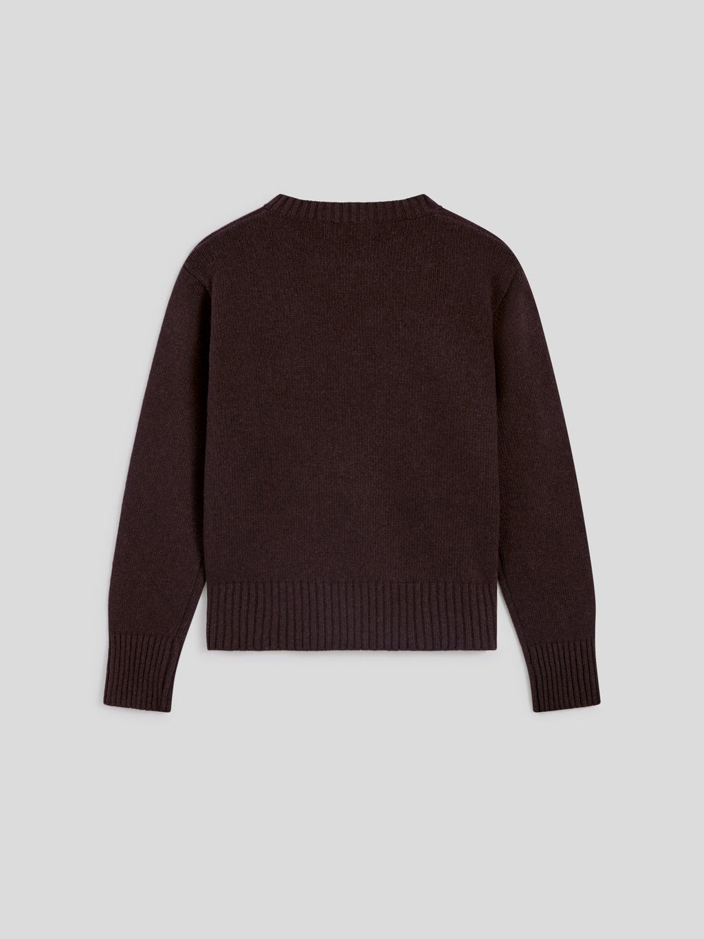 REGULAR FIT MAHOGANY WOOL CREW-NECK SWEATER WITH BREAST POCKET - MAHOGANY - Check Active | Pence 1979