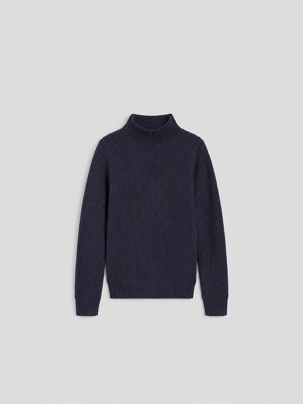 REGULAR FIT CRATER-NECKLINE PRUSSIAN BLU WOOL SWEATER IN CORN STITCH - PRUSSIAN BLUE - Check Active | Pence 1979