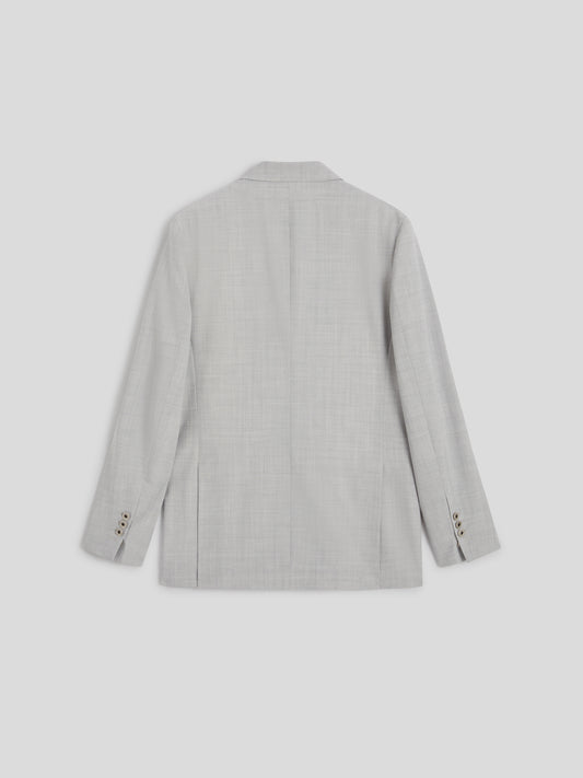 DOUBLE BREASTED BLAZER - GREY MELANGE - Check Active | Pence 1979
