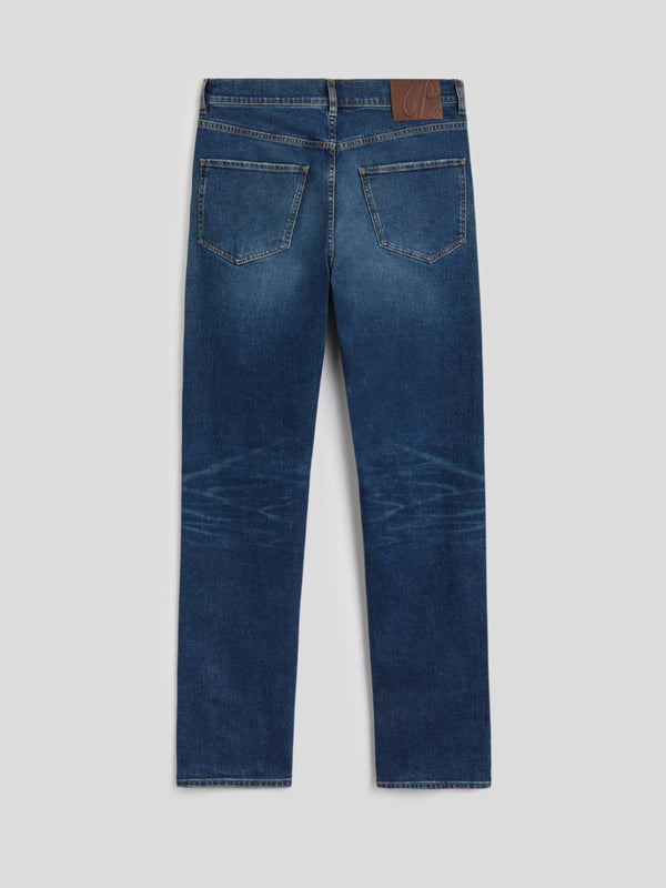 MEN'S 5 POCKET PANT IN MEDIUM BLUE COMFORT DENIM REGULAR FIT - MEDIUM DENIM BLUE  - Men′s Bottomwear | Pence 1979