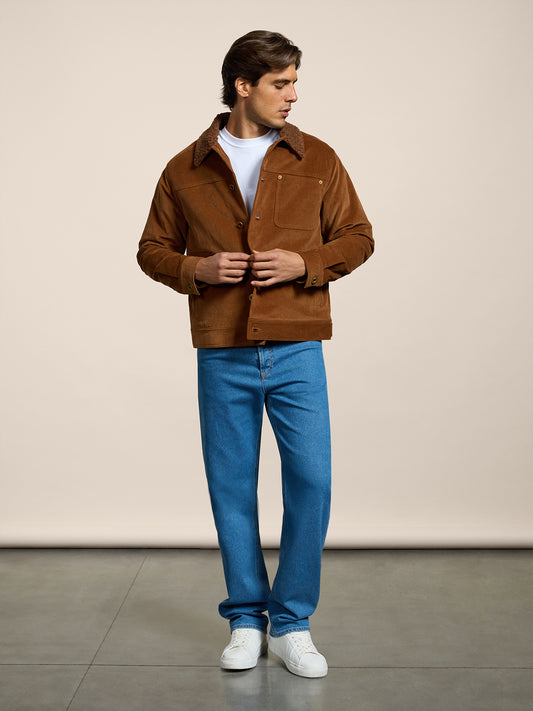 MEN'S 5 POCKET PANT IN LIGHT BLUE COMFORT DENIM LOOSE FIT  - LIGHT DENIM BLUE - Men′s Bottomwear | Pence 1979