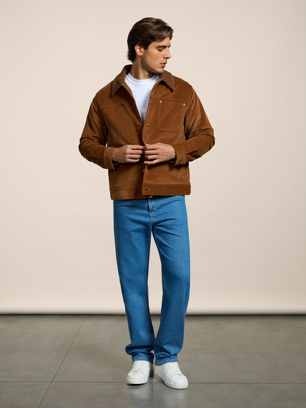 MEN'S 5 POCKET PANT IN LIGHT BLUE COMFORT DENIM LOOSE FIT  - LIGHT DENIM BLUE - Men′s Bottomwear | Pence 1979