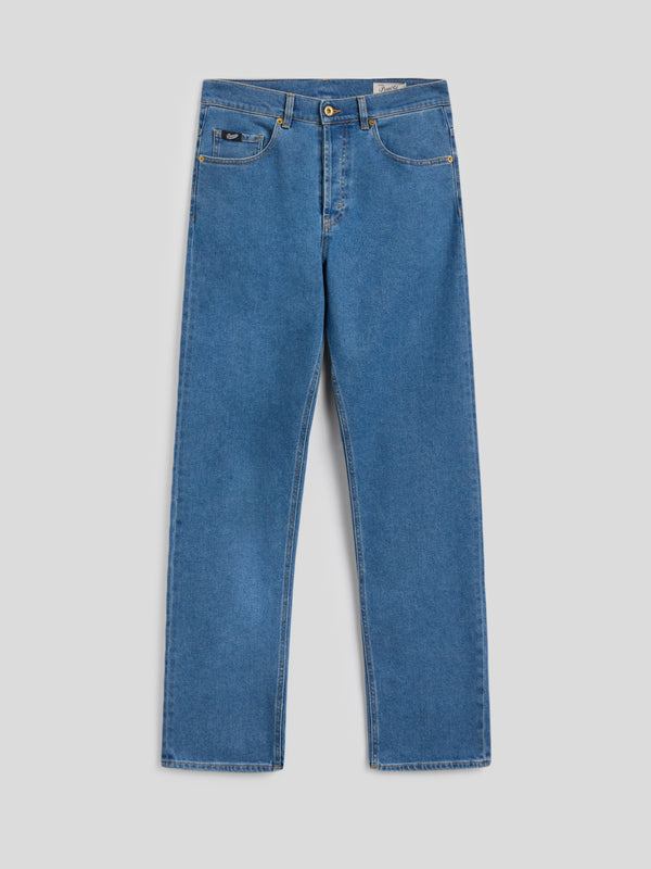 MEN'S 5 POCKET PANT IN LIGHT BLUE COMFORT DENIM LOOSE FIT  - LIGHT DENIM BLUE - Men′s Bottomwear | Pence 1979