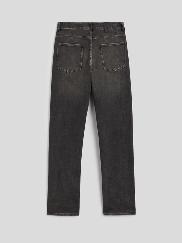 MEN'S 5 POCKET PANT IN BLACKBOARD BLACK COMFORT DENIM LOOSE FIT  - LAVA GREY DENIM - Men′s Bottomwear | Pence 1979