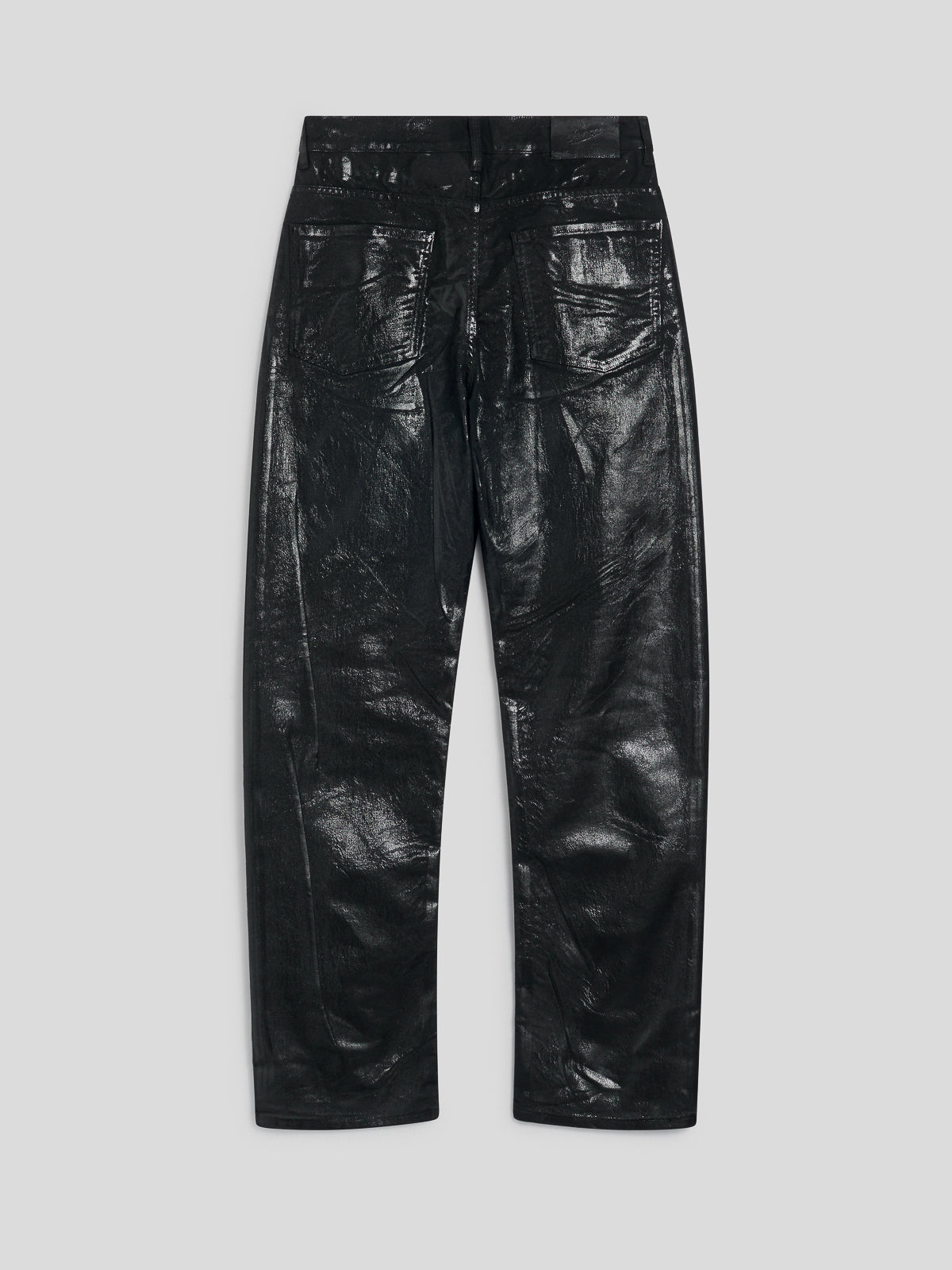 MEN'S 5 POCKET LOOSE FIT PANT IN DENIM WITH METALLIC COATING BLACK