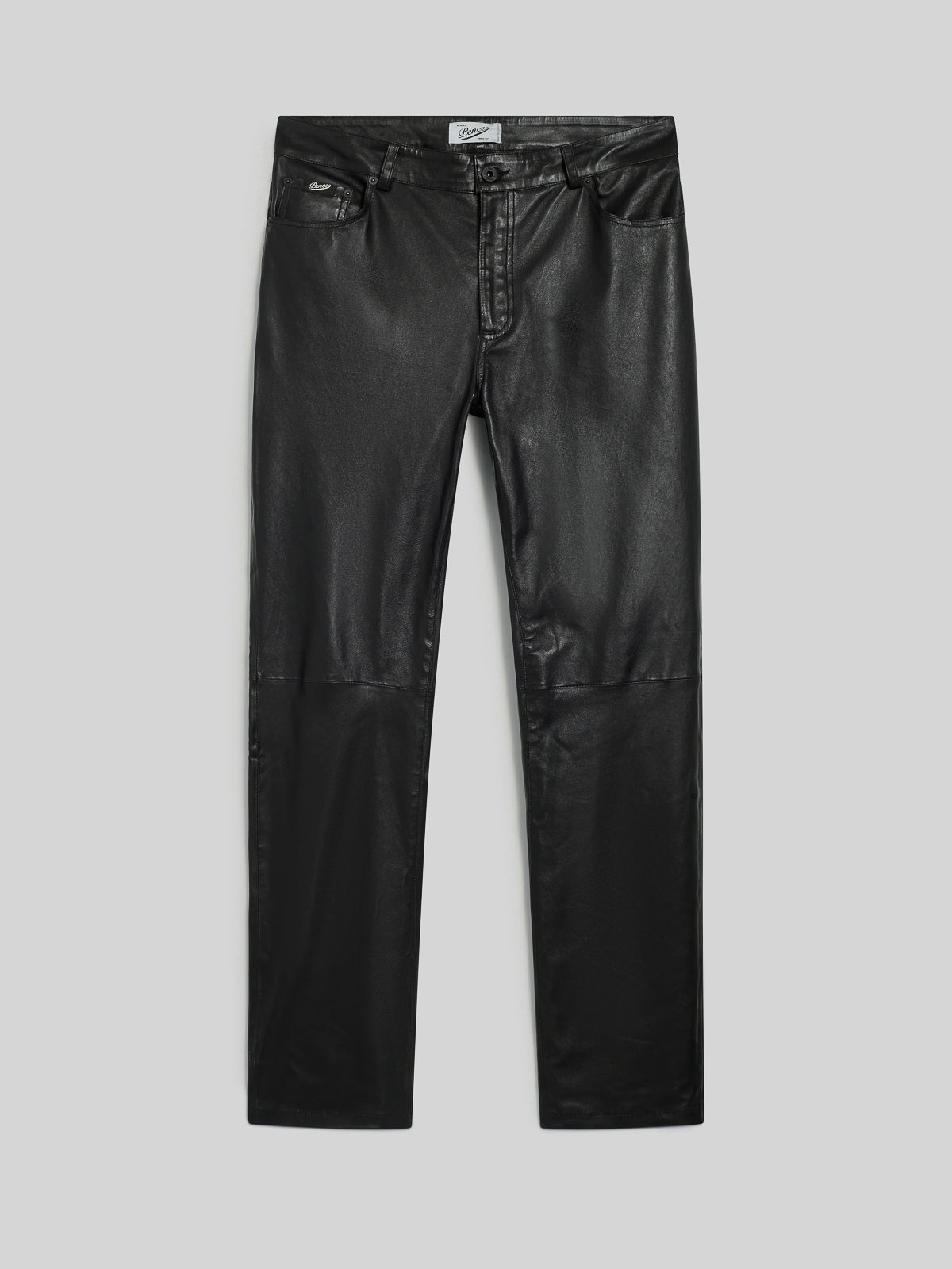 MEN'S 5 POCKET SLIM FIT PANT IN LAMB LEATHER BLACK