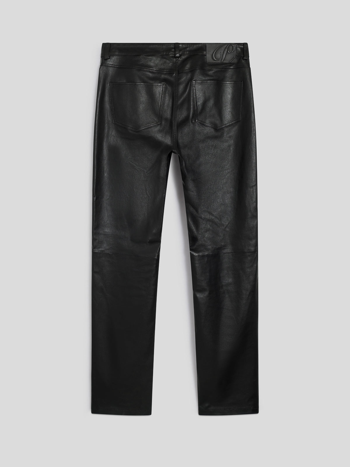MEN'S 5 POCKET SLIM FIT PANT IN LAMB LEATHER BLACK