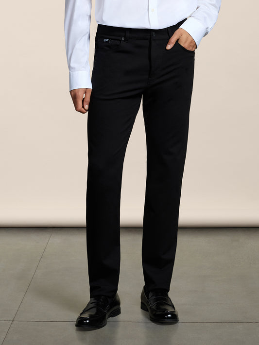 MEN'S 5 POCKET HEAVY JERSEY COMFORT SLIM PANT BLACK - BLACK - Men′s Bottomwear | Pence 1979