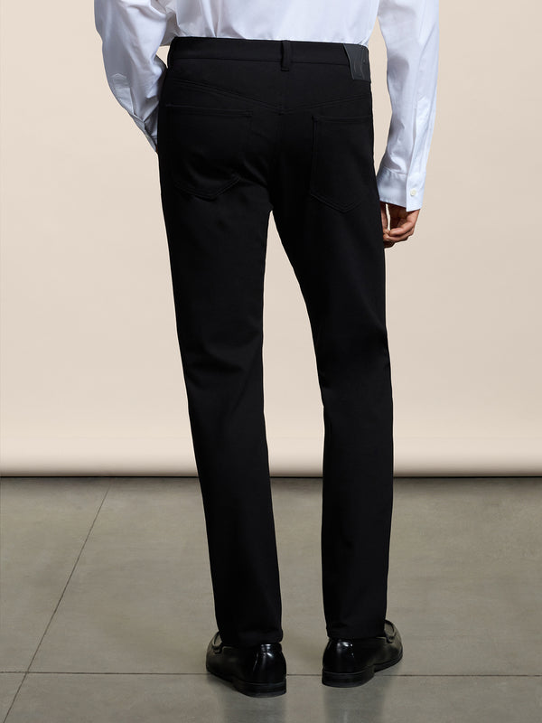 MEN'S 5 POCKET HEAVY JERSEY COMFORT SLIM PANT BLACK - BLACK - Men′s Bottomwear | Pence 1979