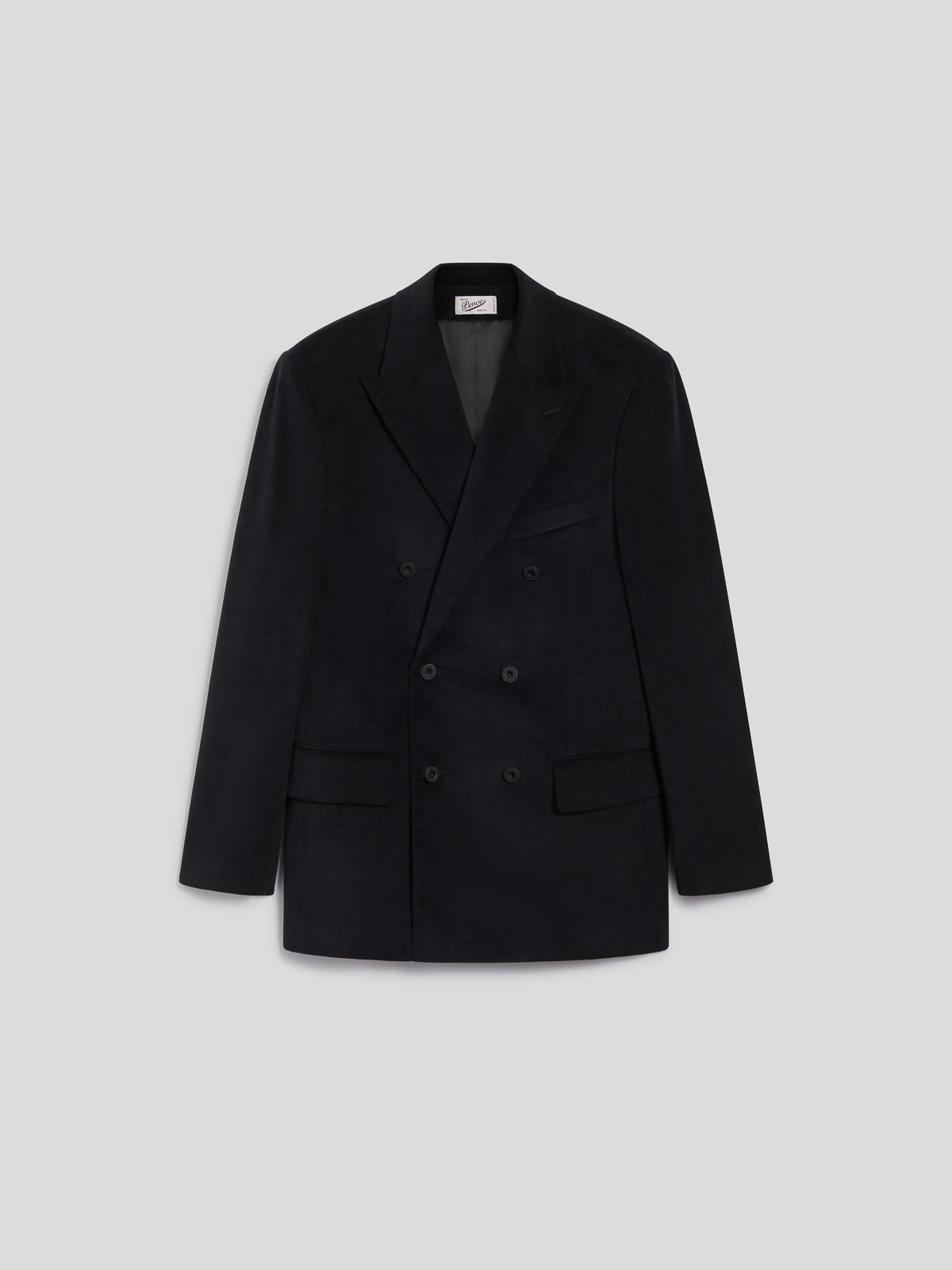 MEN'S DOUBLE-BREASTED BLAZER WITH PEAKED LAPELS REGULAR FIT IN VELVET BLACK