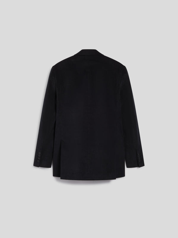 MEN'S DOUBLE-BREASTED BLAZER WITH PEAKED LAPELS REGULAR FIT IN VELVET BLACK - BLACK - Men′s Blazers | Pence 1979