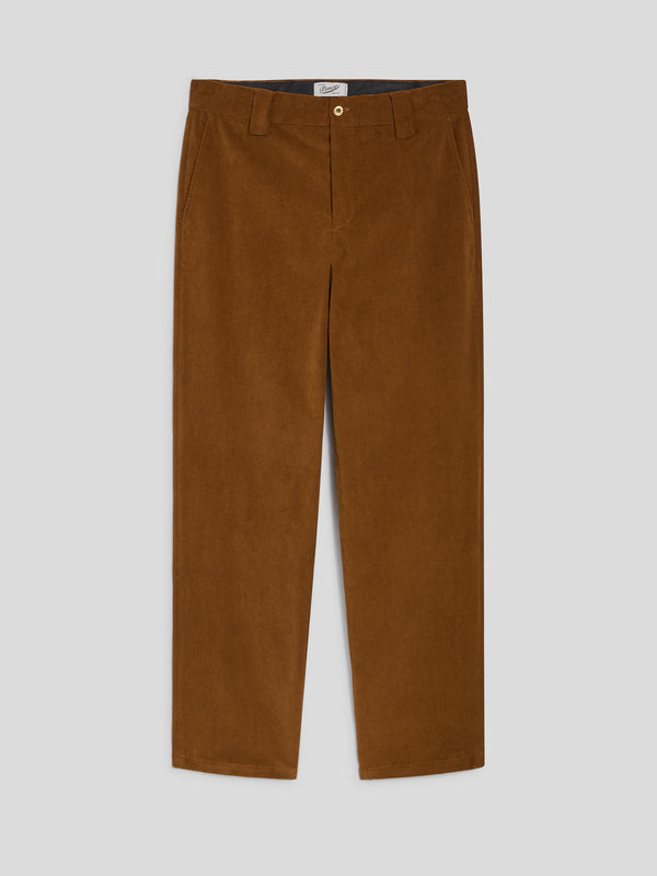 MEN'S REGULAR FIT CHINOS IN VELVET DARK CARAMEL - DARK CARAMEL - Men′s Bottomwear | Pence 1979