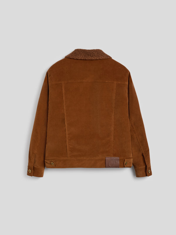 MEN'S RELAXED FIT CORDUROY JACKET WITH TEDDY LINING DARK CARAMEL - DARK CARAMEL - Men′s Clothing  | Pence 1979
