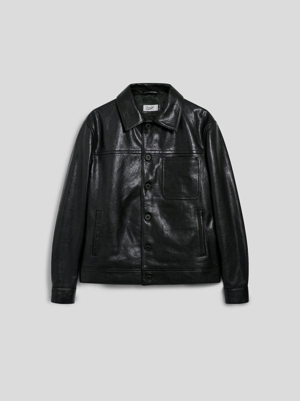 MEN'S JACKET REGULAR FIT IN LAMB LEATHER BLACK - BLACK - Men′s Clothing  | Pence 1979