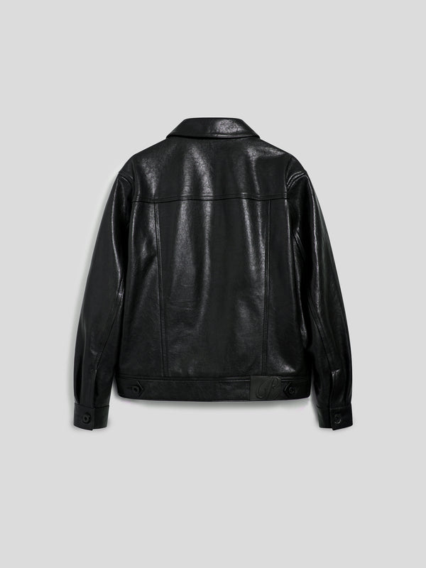MEN'S JACKET REGULAR FIT IN LAMB LEATHER BLACK - BLACK - Men′s Clothing  | Pence 1979