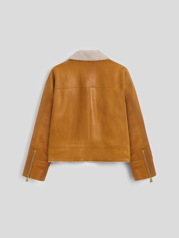 MEN'S COMFORT FIT JACKET WITH SHEARLING LINING CARAMEL - CARAMEL - Men′s Clothing  | Pence 1979