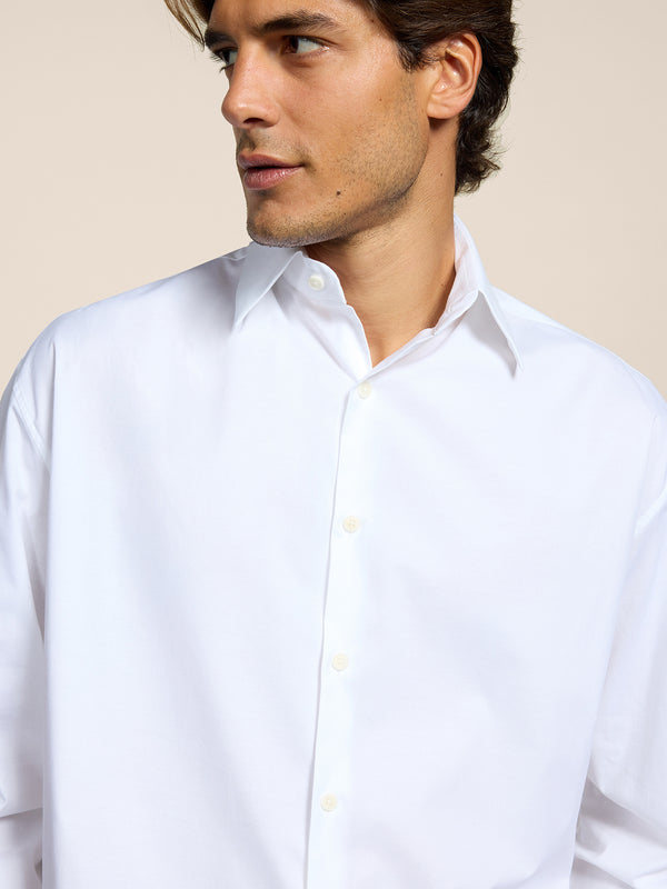 MEN'S SHIRT IN COTTON POPLIN REGULAR FIT WHITE - WHITE - Men′s Clothing  | Pence 1979