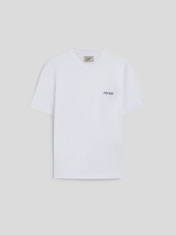 MEN'S CREW NECK COTTON T-SHIRT SHORT SLEEVES SLIM FIT WITH EMBROIDERED CHEST LOGO WHITE  - WHITE - Men′s Clothing  | Pence 1979